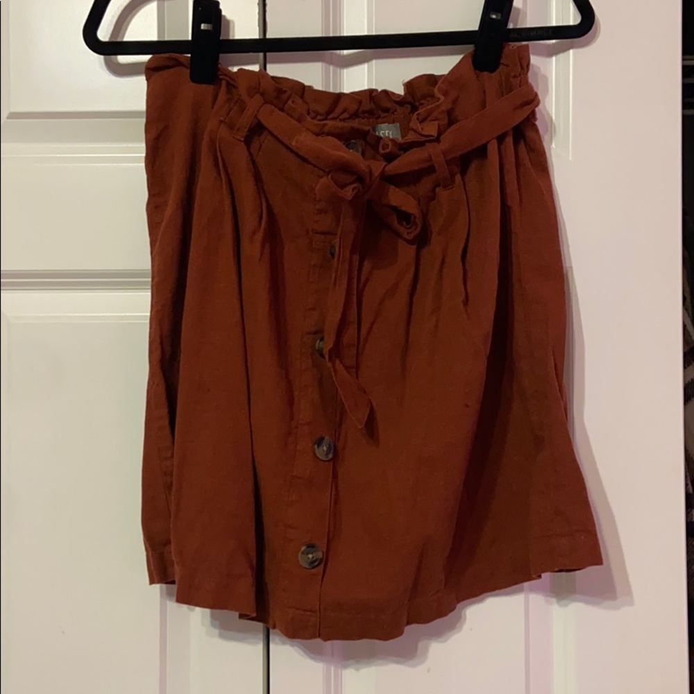 Burnt orange tie skirt